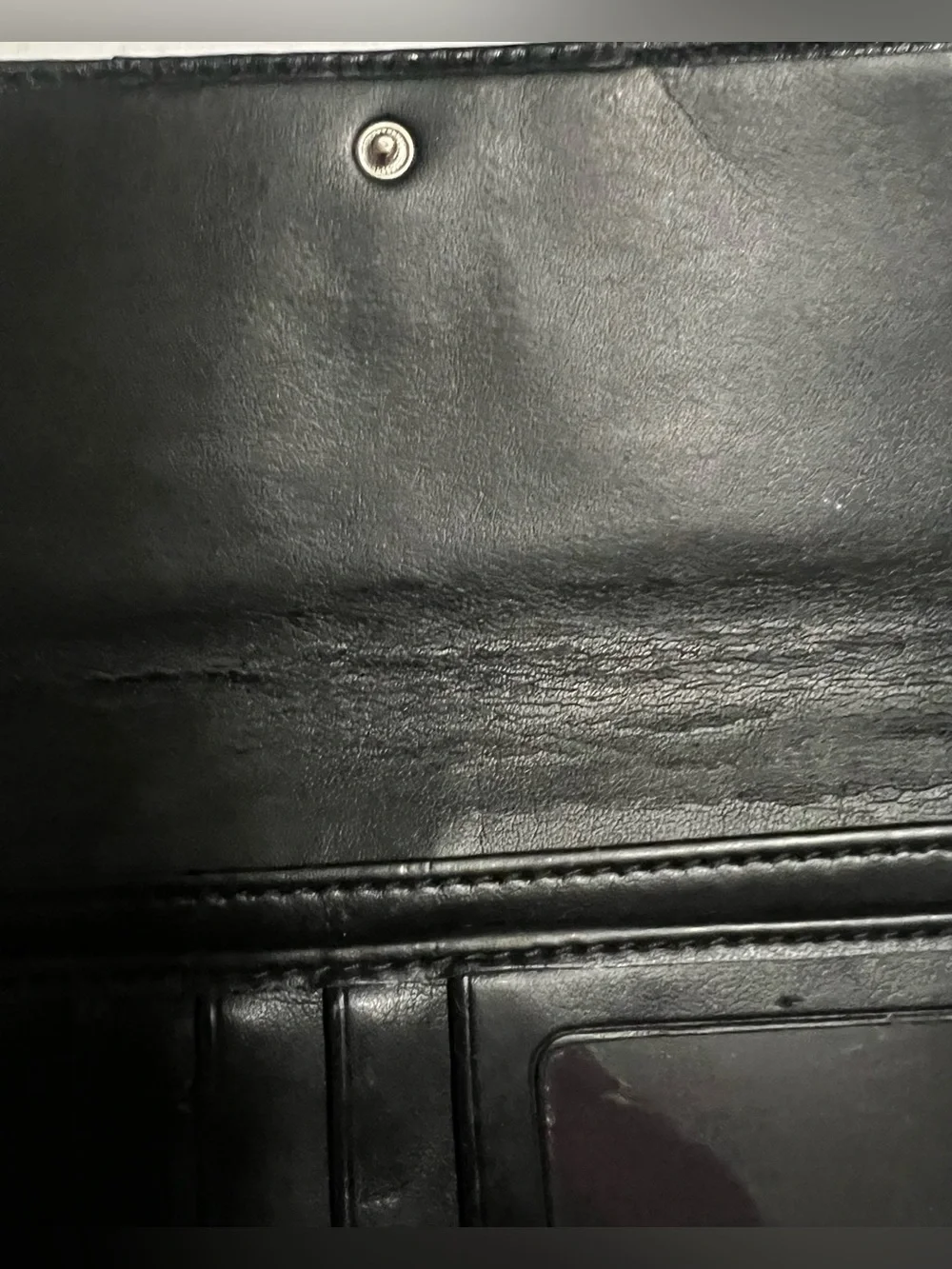 Coach Ashley Leather Wallet Pleated Flap  Silver Logo Wear To Interior SEE PICS